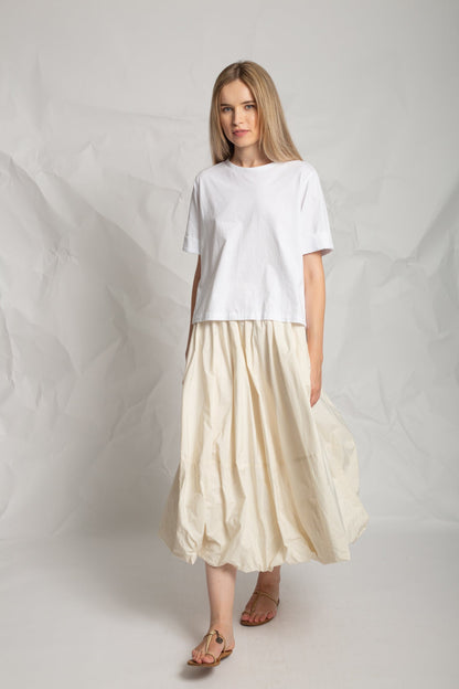 Taffeta midi skirt J566