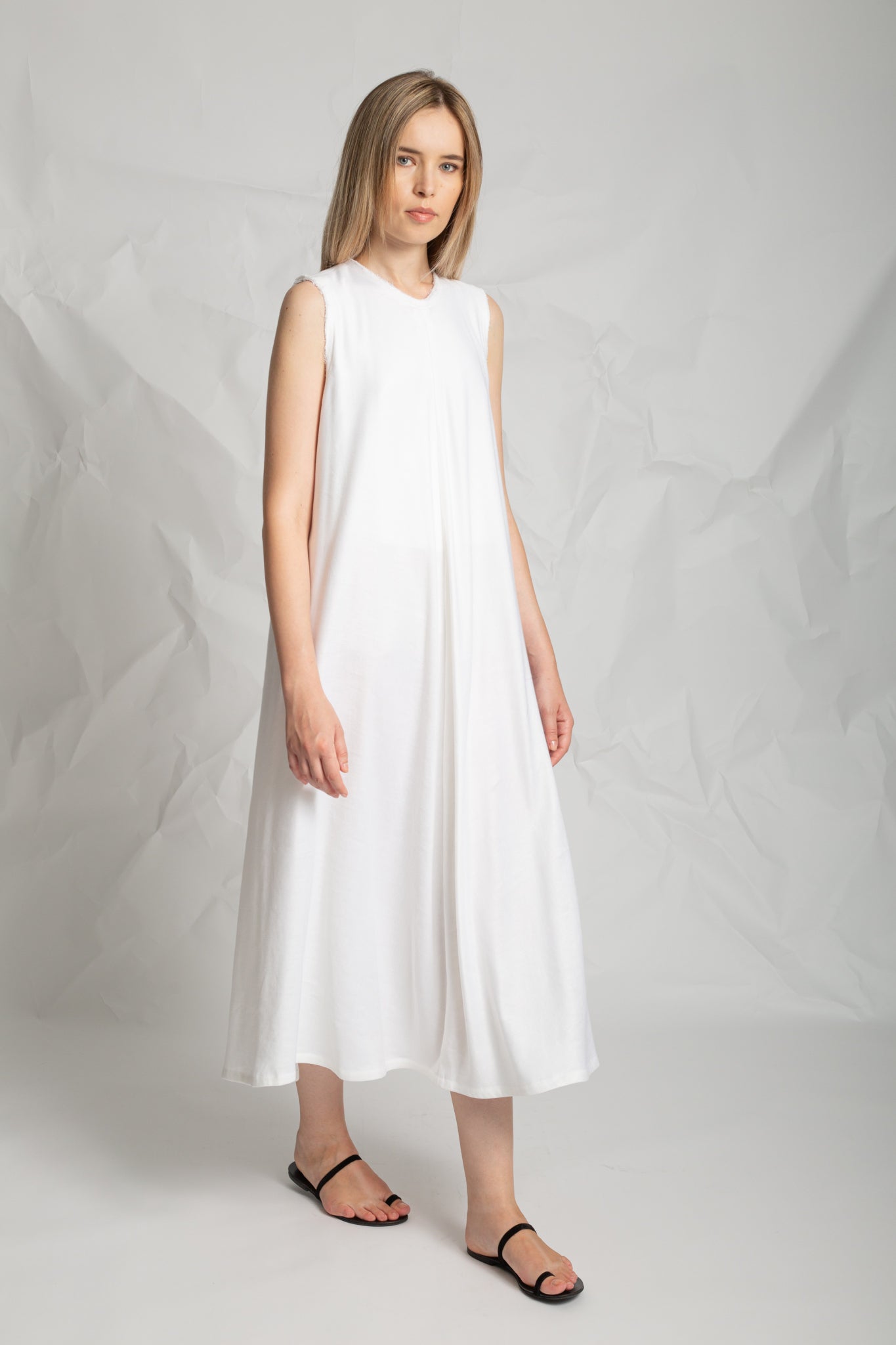 Long dress in linen mix R864