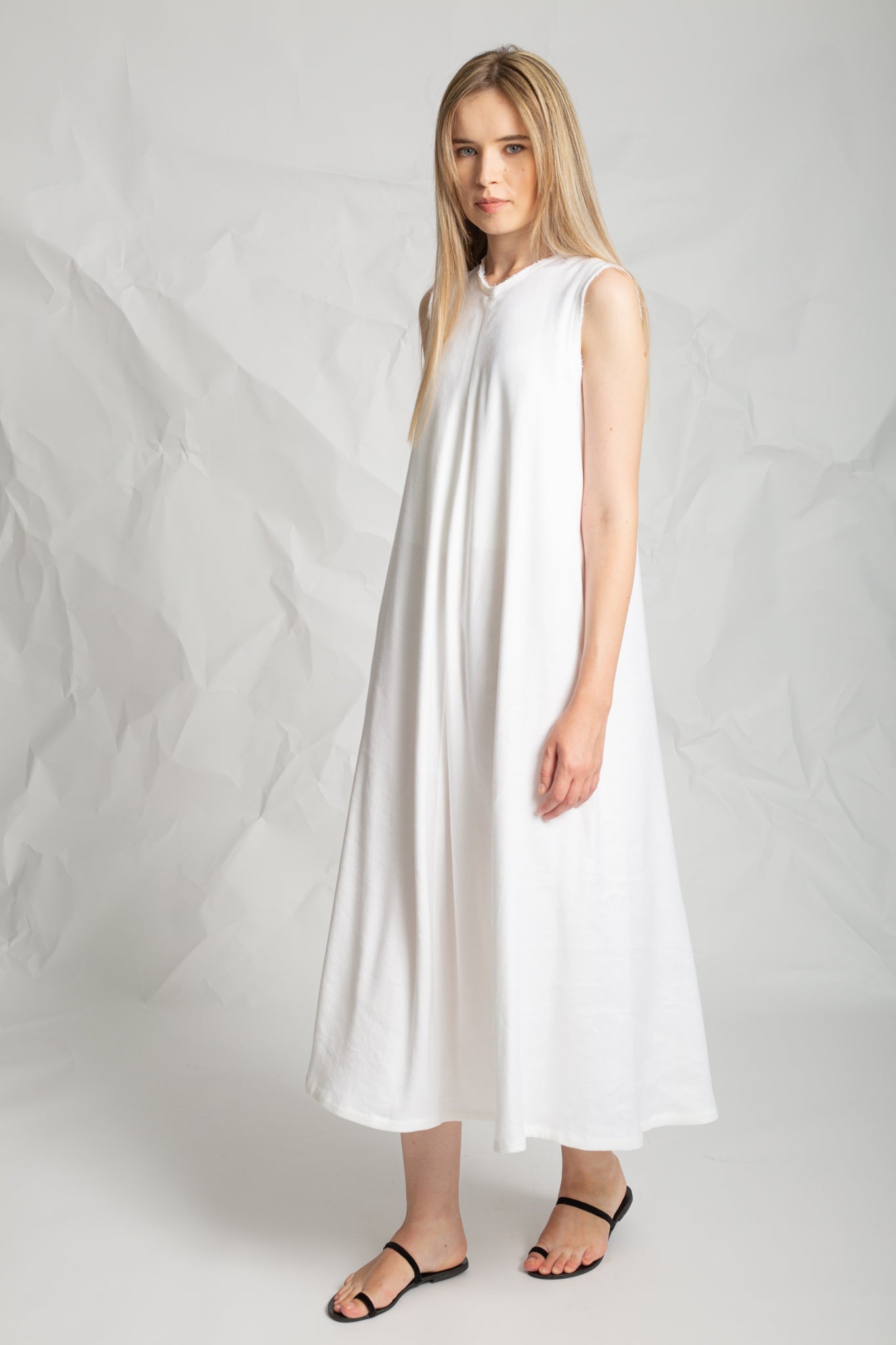 Long dress in linen mix R864