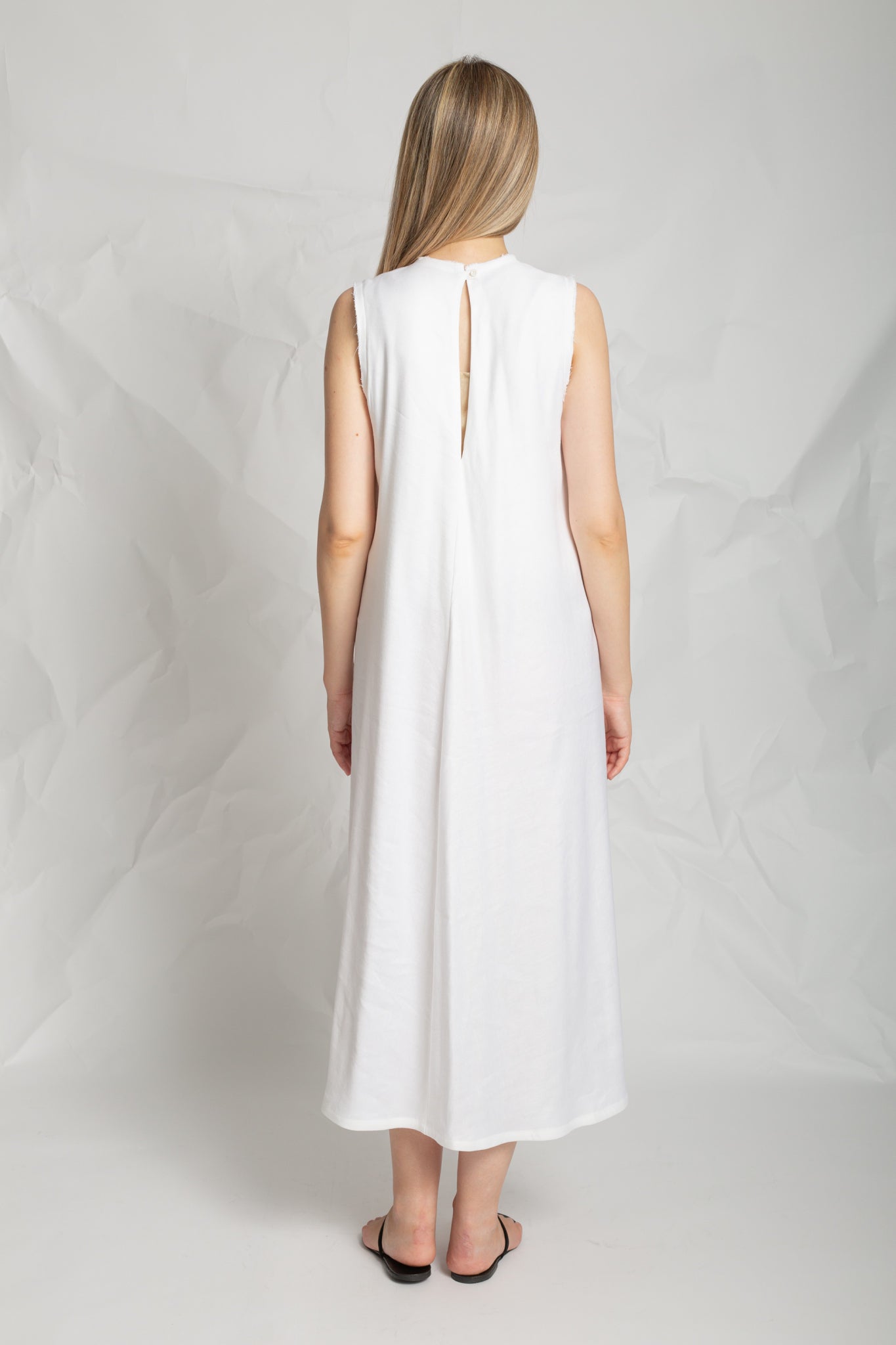 Long dress in linen mix R864