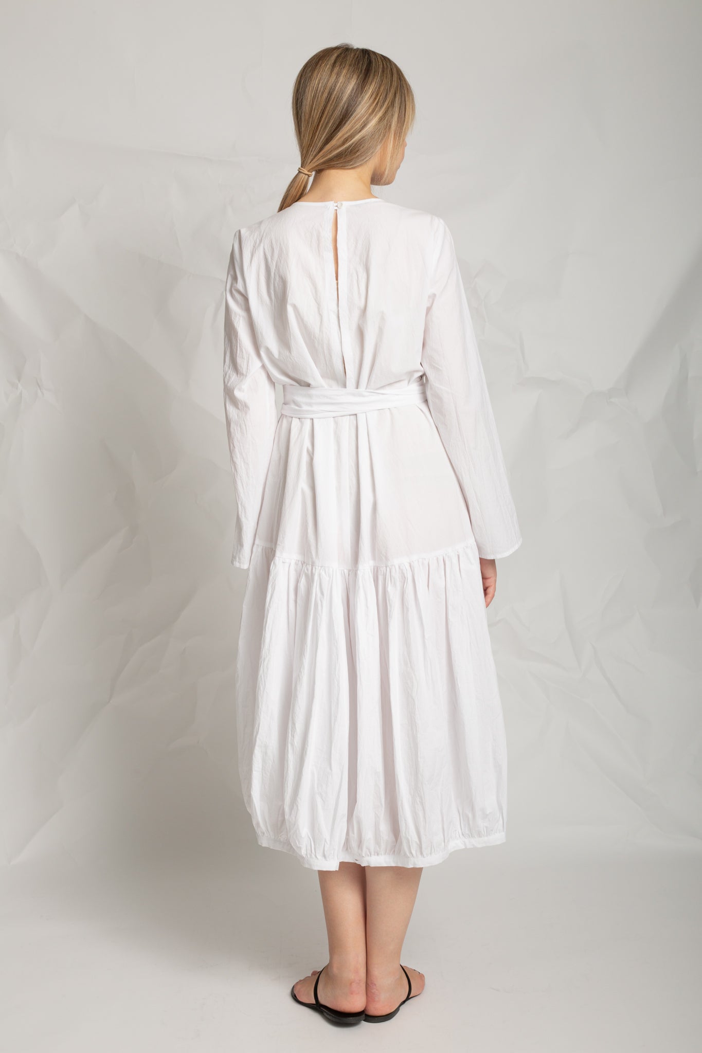 Robe midi à manches longues en coton R865