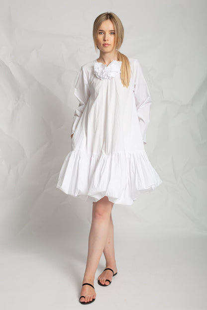 Robe midi à manches longues en coton R865