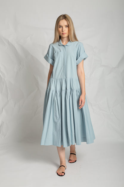 Long dress with shirt bust R867