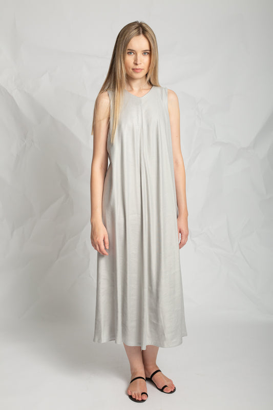 Long dress in linen mix R866