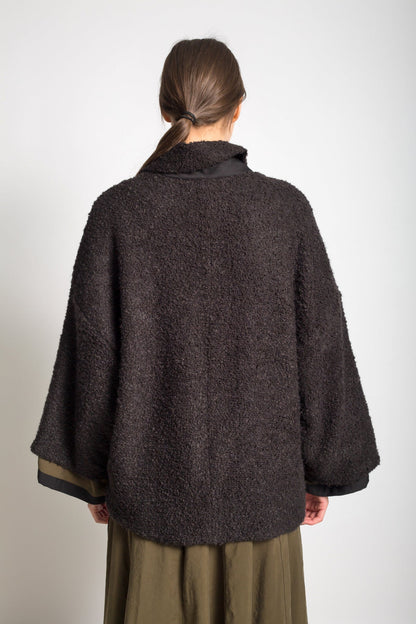 Mid-length jacket V484 in bouclé fabric